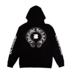 Bella Hadid Chrome Hearts Black Hoodie White Leather Patch