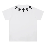 5 Black Leather Patch Chrome Hearts T Shirt White​