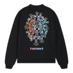 Black Chrome Heart Long Sleeve Gradient Cross Tee